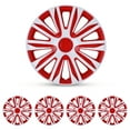 thumbnail image 6 of 14" Set Of 4 Universal Wheel Rim Cover Hubcaps Snap On Hubcaps Full Hub Caps fit R14 Tire & Steel Rim (4 Pack)-WHITE LACQUER & RED LACQUER, 6 of 10