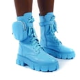 thumbnail image 1 of Women Combat Ankle Boots Chunky Platform Lace-up Zip Biker Shoes, 1 of 4