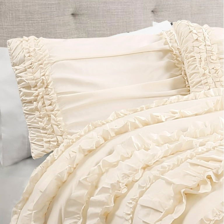 Lush Decor Belle Comforter Set - White King Size - 250 GSM