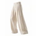 thumbnail image 2 of Frnrwgo Men's Pleated Wide Leg Dress Pants, Wrinkle Resistant Straight Business Casual Trousers Relaxed Fit, 2 of 6