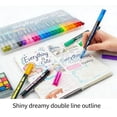 thumbnail image 3 of Dreamy Sparkle Dual-Line Contour Pen, Dual-Line Highlighter, Double Line Outline Pen Sparkle Markers, Quick-Dry Ink for Drawing, Coloring & DIY Crafts (12 Color Sets), 3 of 10