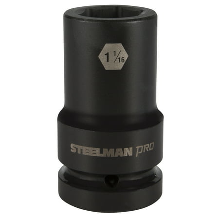 Steelman Pro 1 in. Drive 1-1/16 in. 6-Pt Thin Wall Deep Impact Socket 79339