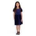 thumbnail image 5 of Kensie Girl Velvet Rhinestone Navy Dress, Sizes 4-16, 5 of 5