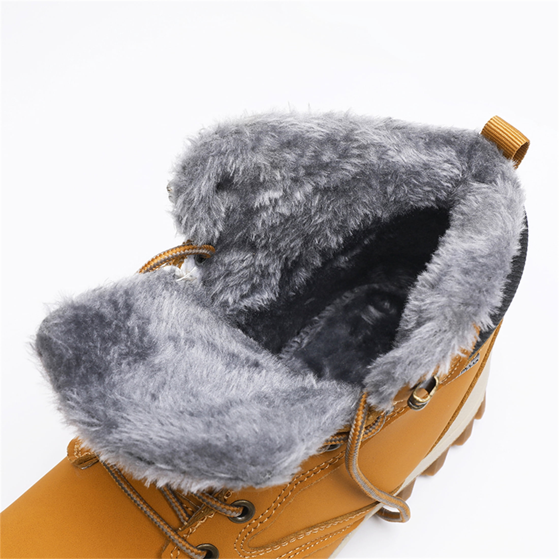 LASUDRAA Mens Snow Boots Winter Warm Waterproof Hiking Shoes Insulated Fur Liner