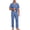 Blue, variant on Men's Pajamas Set Short Sleeve Pjs Ultra-Soft 100% Cotton Pajamas for Men Button Down Lounge Wear with Roomy Pockets(Blue,M)