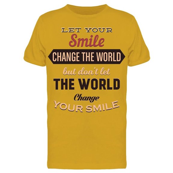 Vintage Letters Smile Motivation Tee Men's -Image by Shutterstock