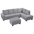 thumbnail image 6 of Reversible Sectional Sofa Space Saving with Storage Ottoman Rivet Ornament L-shape Couch for Large Space Dorm Apartment 80AAR, 6 of 8