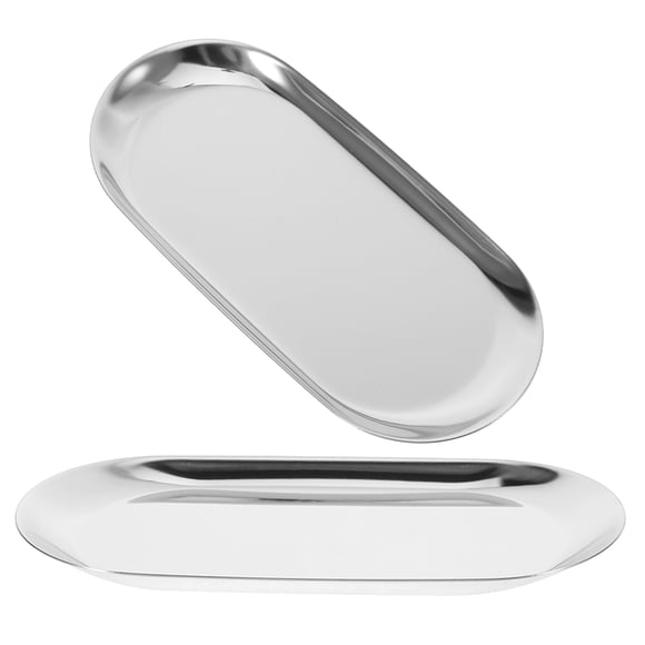 UPOUART 2Pcs Tray for Tableware Stainless Steel Tip Tray for Cafes Minimalist Design for Daily Use