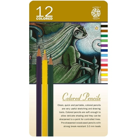 Pentalic Colored Pencil Tin 12 Color Set (Best Professional Colored Pencils)