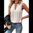 thumbnail image 1 of Camisas Sin Mangas para Mujer, Moda 2025, Camisetas Básicas Sin Mangas, Blusas Plisadas y Elegantes, Conjuntos de Verano. S, 1 of 7