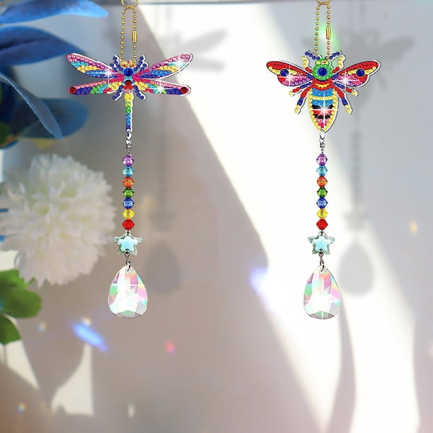 Atrapasueños pintura diamante decoración colgante mariposa colibrí mariposa abeja