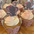 thumbnail image 3 of SHELLTON 48Pcs Pink Elephant Little Peanut Cupcake Toppers It Is A Girl Baby Shower Cupcake Picks Decoration Baby Girl Birthday Party Supplies, 3 of 6
