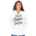 thumbnail image 3 of Church is Cheaper Than Therapy Zip Hoodie Sweatshirt Women Brisco Brands S, 3 of 5