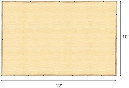 90% Shade Fabric 10x 12ft Sun Shade Cloth with Grommets for Pergola Cover Canopy Wheat, 12 Bungee Balls