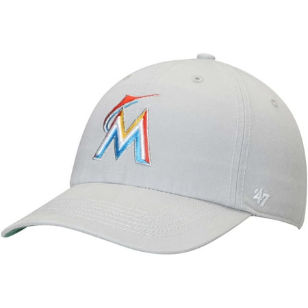 Florida Marlins Logos - Miami Marlins '47 Primary Logo Franchise Fitted Hat - Gray