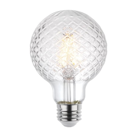 Westinghouse Lighting 5268020 5.5 Watt (40 Watt Equivalent) Cut Glass G25 Dimmable Clear Filament LED Light Bulb, Medium Base, 6 Pack