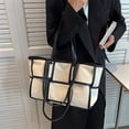 thumbnail image 2 of QWZNDZGR 2022 New Korean Woven Bag Contrast Checkerboard Simple Portable Tote Bag Chaozimu Single-Shoulder Cross-Body Women's Bag, 2 of 8