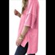 thumbnail image 2 of Camiseta Básica Informal de Verano de Corta con Aberturas Laterales Extragrandes, Rosa XXL, 2 of 7