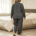 thumbnail image 6 of Nugftut Pajamas for Women Plus Size Button Down Shirt and Elastic Waist Pants Nighty Bottom Sleepwear Clothes, 6 of 6