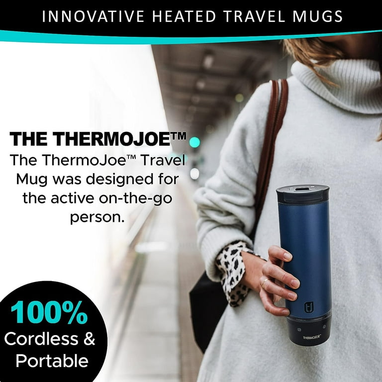 ThermoJoe Taza térmica inteligente calentada recargable de 14 onzas para  café y té con control de temperatura