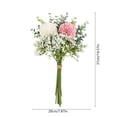thumbnail image 3 of MMJ Artificial Flowers Bouquet Hydrangea Baby Breath Faux Silk Floral Home Wedding Vase Decor 14.57x7.87in, 3 of 6