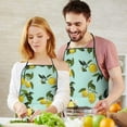 thumbnail image 5 of Yellow Lemon Fruit Flowers LightBlue Apron-Garden Aprons for Women with Pockets-Cotton Linen Waterproof Kitchen Cooking Gardening Aprons Adjustable for Kitchen,Cooking,BBQ and Salon 33x27 Inch, 5 of 7