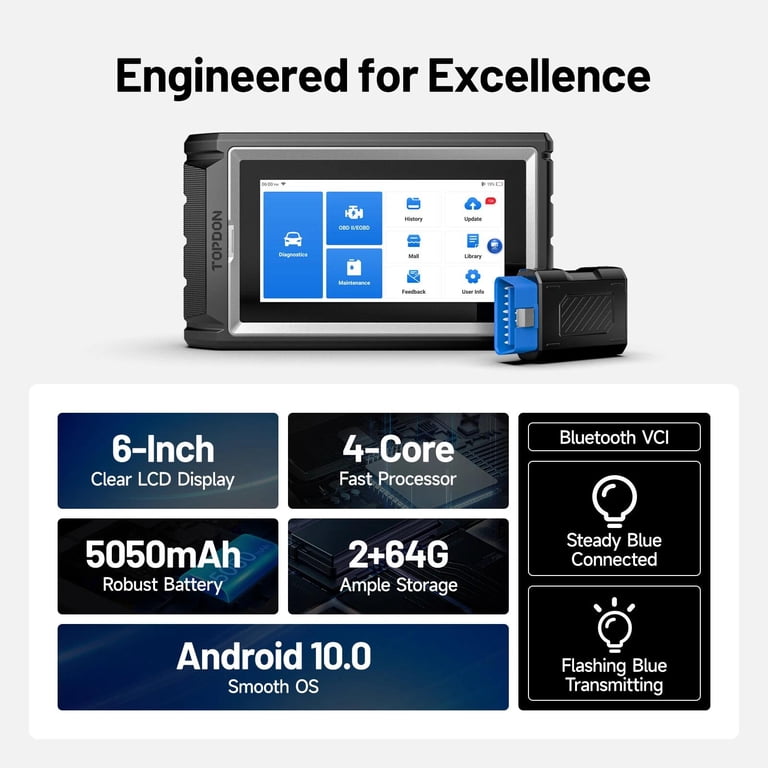 TOPDON AD800 BT KFZ OBD2 Diagnosegerät Alle System WIFI Kostenloses Update TPMS TOPDON AD800 BT KFZ OBD2 Diagnosegerät Alle System WIFI Kostenloses Update TPMS