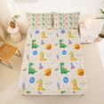 thumbnail image 5 of Erosebridal 3D Cartoon Dinosaur Full Size Sheets,Kids Teens Ancient Animal Bed Sheets,Green Orange Yellow 4-Piece, 5 of 6