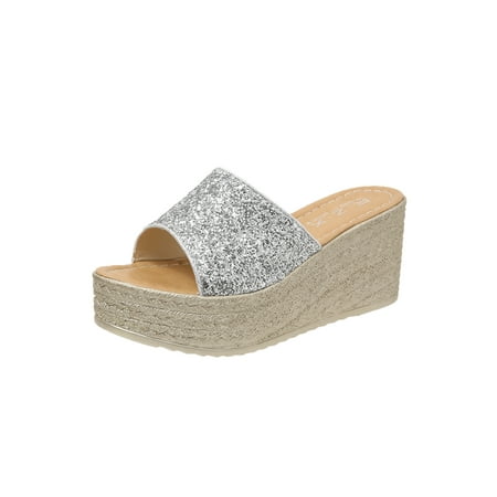 

Tenmix Womens Indoor&Outdoor Nonslip Espadrille Fashion Platform Wedge Sandals Beach Cozy Open Toe