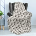 thumbnail image 4 of Cherry Blossom Soft Flannel Fleece Blanket, Vertically Aligned Parallel Branches of Japanese Traditional Sakura Design, Cozy Plush for Indoor and Outdoor Use, 70" x 90", Black Beige, by Ambesonne, 4 of 5