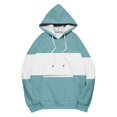thumbnail image 6 of XIAONU Womens Hoodies Pleasure Striped Color-Blocked Drawstring Hoodie Baggy Kangaroo Pocket Long-Sleeved Pullover Sweatshirt, 6 of 6