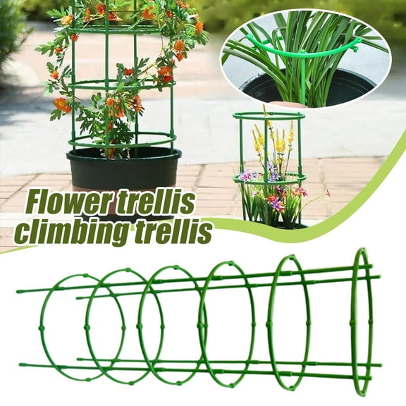 QHUDLV Garden Trellis For Climbing Plants,Tomato Cages For Garden,Green Rustproof Plant Potted For Flowers Cages Support,Tower Frui