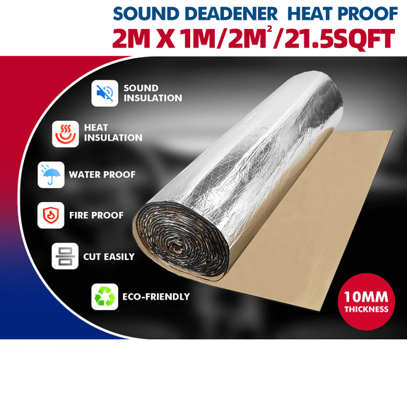 394mil 40"×80" Car Sound Deadener Mat & Heat Shield Insulation,Closed Cell Foam with Aluminum Foil for Car Roof Floor 21.52 Sqft
