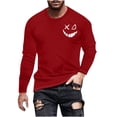 thumbnail image 2 of Pisexur Chandail à Manches Longues Homme Tissu de Haute Qualité T-Shirt à Manches Longues Homme, Haut Imprimé à Manches Longues pour Homme Haut/chemise à Col Rond à Manches Longues Rouge, 5TG, 2 of 4