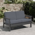 thumbnail image 6 of SERWALL Outdoor HDPE Patio Loveseat Sofa with Cushion,Weather-Resistant Patio Furniture for Poolside, Patio, Balcony, Porch & Backyard, Grey / Grey, 6 of 8