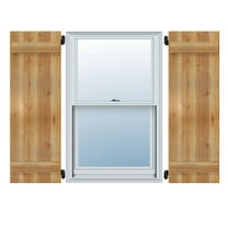 16 1/8"W X 34"H Timbercraft Three 5 3/8" Boards Joined Board-N-Batten Shutters, Rough Sawn Western Red Cedar (Per Pair)