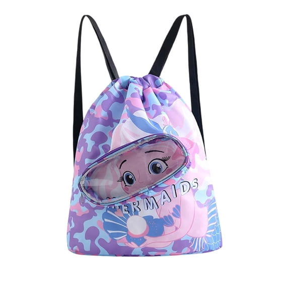 FUZHIQ School Backpacks Wet Separated Storage Bags Portable And Cute Cartoon For Sports Swimming Bags (8Y 12Y)