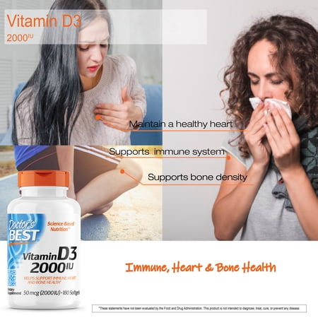 ドクターズベスト ビタミンD3 2000IU (50mcg) 180粒 ソフトジェル Doctor's Best Vitamin D3 サプリメント ビタミン ビタミンD-3 ビタミンサプリ