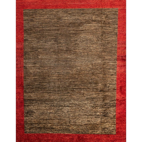 Ahgly Company Machine Washable Indoor Rectangle Abstract Light Brown Area Rugs, 5' x 8'