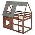 thumbnail image 4 of House-shaped Twin Bunk Bed In Oak & Smoky Grey - Roof, , 2 Windows Wood Construction For Bedroom, 4 of 6