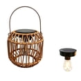 thumbnail image 4 of 2Pcs Solar Outdoor Rattan Lantern Hanging Light, Decorative Patio Garden Backyard Lamp with Woven Wicker Design, Weatherproof Hanging Lighting for Camping & Outdoor Night Ambiance, 5.9"x9", 4 of 6