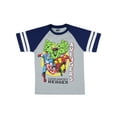 thumbnail image 6 of Marvel Avengers Boys' Hulk Iron Man Captain America Superhero Jersey Double Striped T-Shirt Tee, 6 of 7