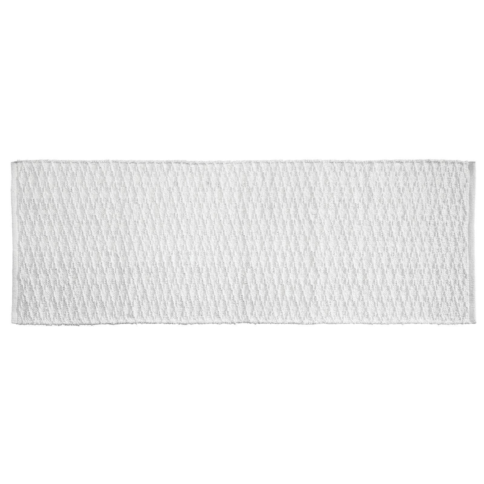 mDesign Bathroom Cotton Rectangular Rug, Long Runner, 60" x 21" White