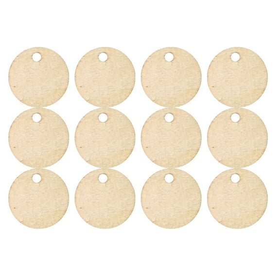 ULTNICE 50Pack Round Wood Tags Multi Wood for Decoration Artists Christmas