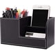 thumbnail image 1 of Caja de almacenamiento de escritorio, portalápices multifuncional, elegante soporte de escritorio de cuero Pu negro para estación, 1 of 1