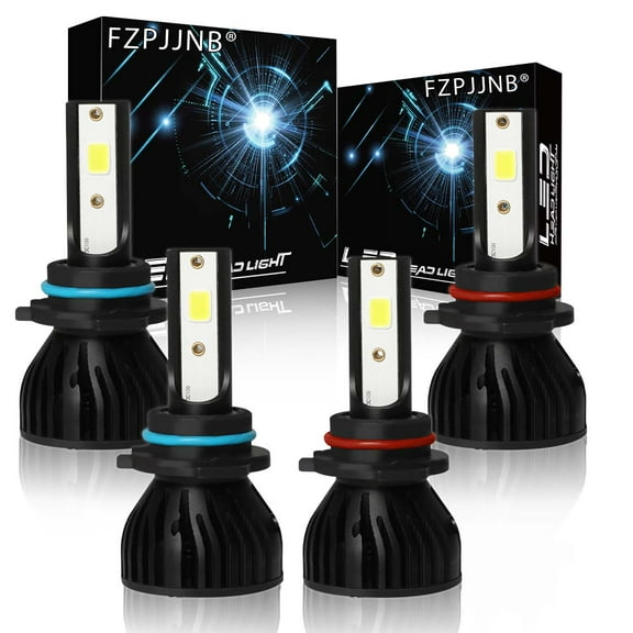 FZPJJNB 9005/HB3 9006/HB4 LED Headlight Bulb Kit High Low Beam Replacement 6000K White Pack of 4