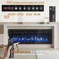 thumbnail image 3 of Patiosunny 60" WiFi Electric Fireplace, Freestanding/Inserts/Wall Mounted Fireplace Heater, 12 Flame Colours, with WiFi Remote Control&Smart App, 12H Timer, for Living Rooms and Bedrooms, 3 of 9