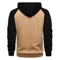 thumbnail image 3 of kpoplk Men's Zip up Hoodies Casual up Hoodies Lightweight Full-Zipper Long Sleeve Coat Drawsting Hooded Sweatshirts Khaki,L, 3 of 3