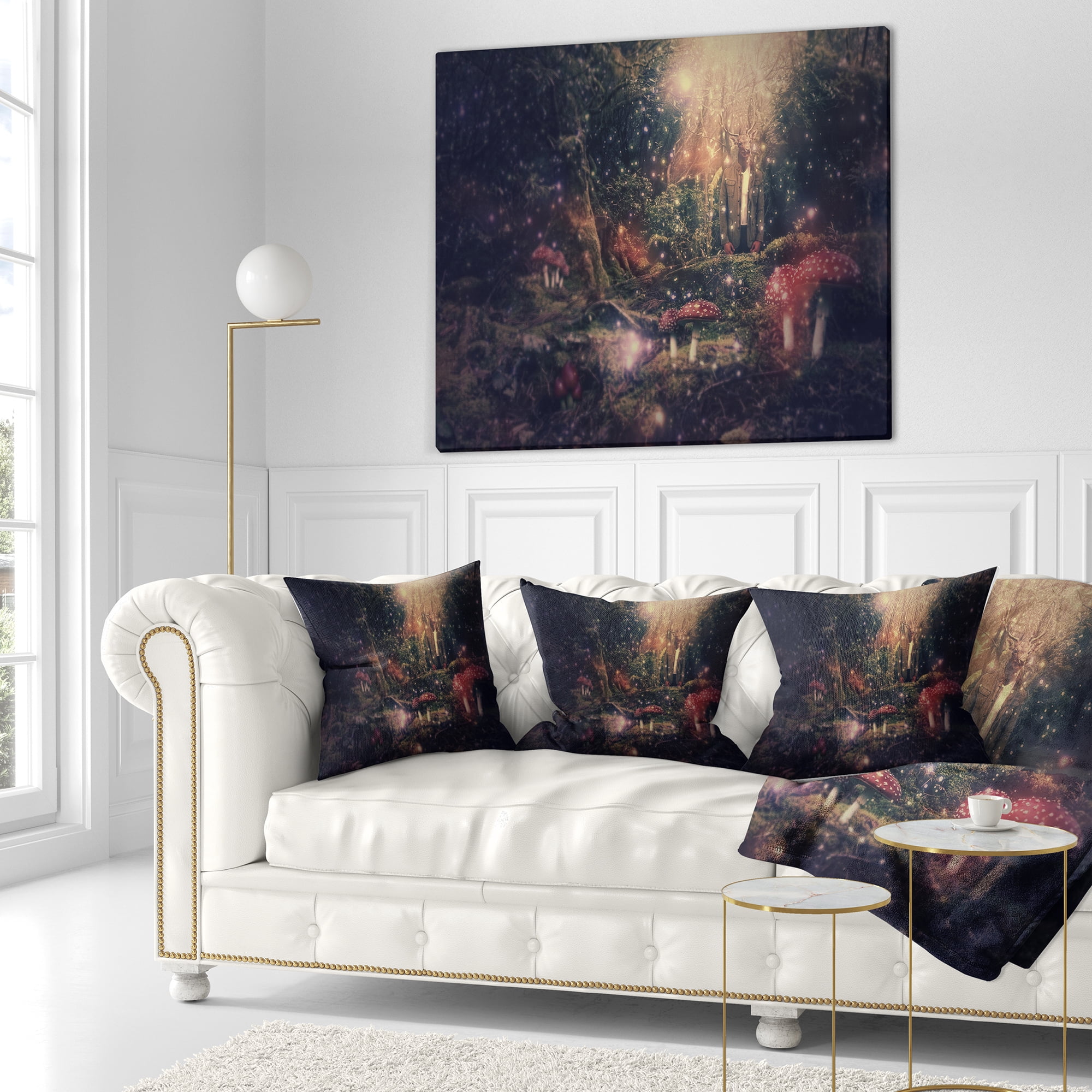 Designart Abstract Collage Art - Abstract Throw Pillow - 16x16