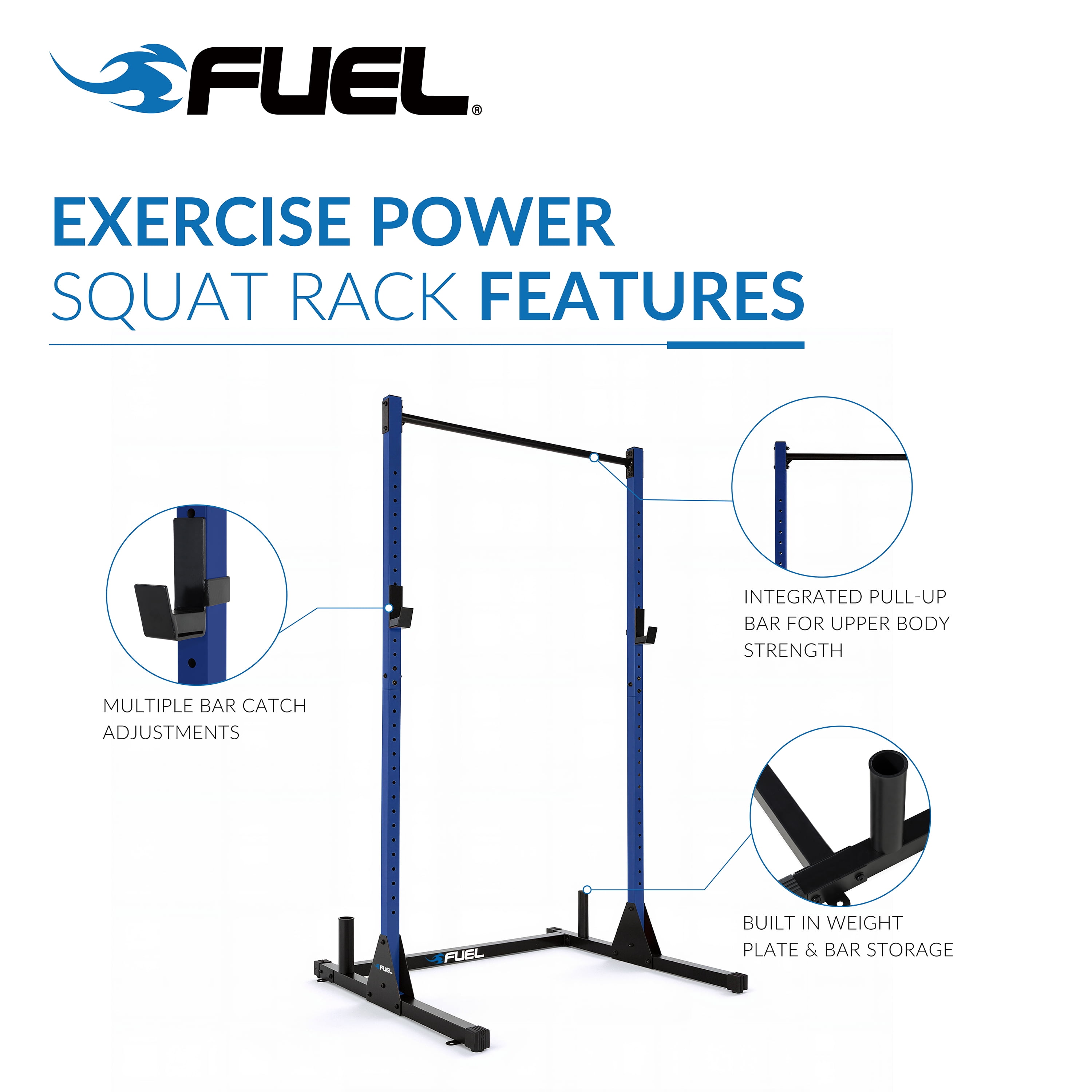 Fuel Pureformance Power Squat Rack, Blue